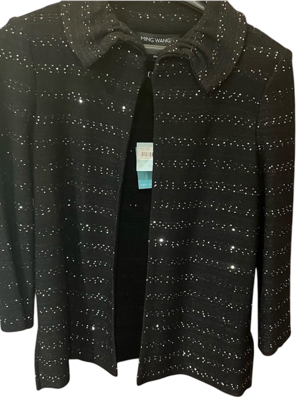 Ming Wang Black Sparkle Knit Jacket